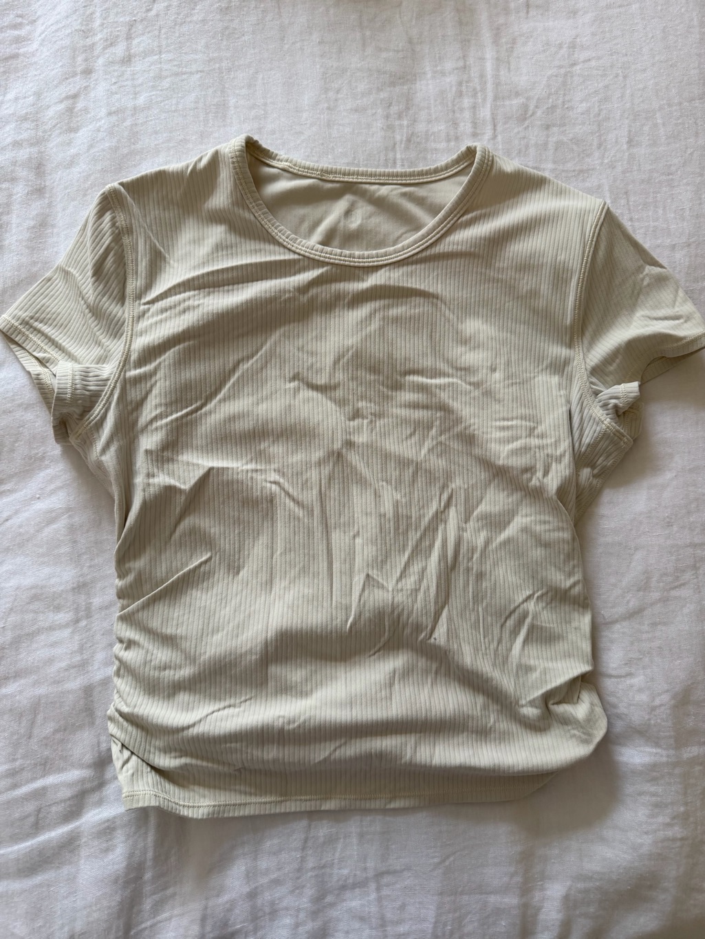 Lululemon Athletica Ribbed Short Sleeve Tee - Light Cream